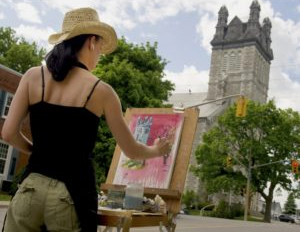 Woman painting